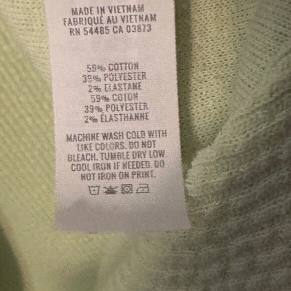 Aerie Wonder Textured Sweatshirt Womens Large Pistachio Green V-Neck *FLAW - Picture 10 of 12